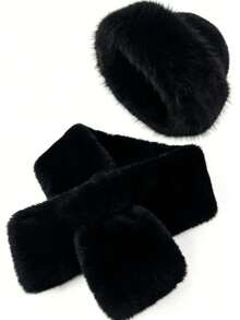 1/2pcs Warm Plush Bucket Hat & Scarf Set, Soft & Fashionable Beanie & Neck Warmer Combo, Great Gift For Loved Ones, Autumn/Winter Valentines Gift Vacation Outfits