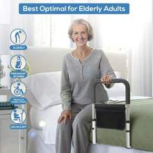 Bed Rails For Ederly Adults Safety, Bed Assist Rails For Seniors Fall Prevent Adjustable Height For Grab Bar Fits King Queen Full Twin Bed… - mặc định - Xem 2