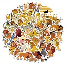 Disney 50 Lion King Stickers, Lion King Party Favors, Simba Cartoon Stickers, Mufasa Stickers, Lion Stickers, Pumbaa Stickers, Zazu Stickers, Waterproof Stickers, Stickers, Can Be Used For Books, Diaries, Phone Cases, Laptops, Tablets, Water Bottles, Suitable As Holiday, Birthday Gifts Or Reward Stickers, Gift Decorations - Multicolor - View 2