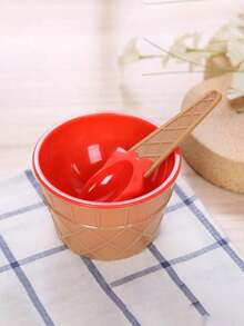 一套1件装冰淇淋碗和勺子，卡通糖果色冰淇淋碗配勺子，可作冰淇淋碗、甜点碗、冻酸奶杯、酸奶碗、燕麦碗、可重复使用的冰淇淋杯、可爱冰淇淋碗、冰淇淋杯、餐具、塑料碗、水瓶、餐具、甜点碗、DIY冰淇淋工具、厨房用品，适用于盛放冰淇淋、酸奶、甜点、燕麦、米饭、水、饮料、冰块，适合日常使用、聚会、旅行、婚礼、生日、毕业典礼、单身派对等场合。 - 彩色 - 查看 12