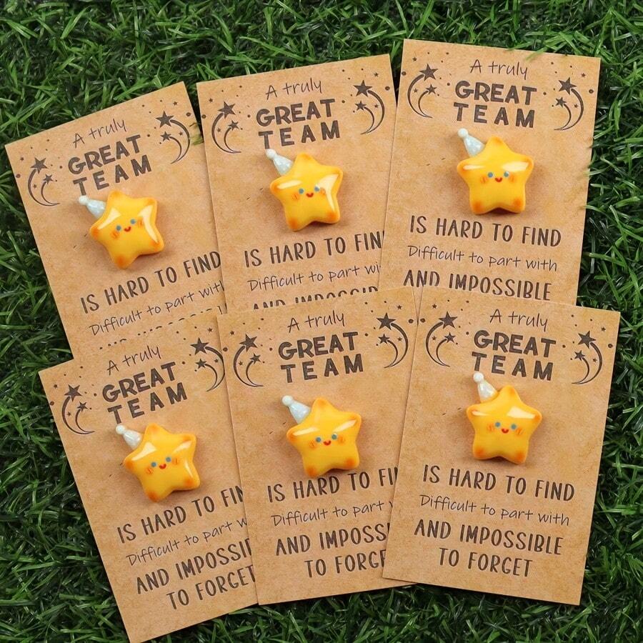 最佳团队卡、星形口袋拥抱卡、感谢礼物、感恩卡、星形钥匙扣、支持礼物、感谢礼物、母亲节礼物、独特生日礼物、返校礼物 - 彩色 - 查看 1