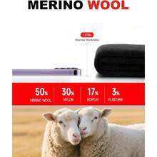Merino Wool Thermal Socks Men Women, Cushioned Performance Sport Socks Hiking, Cycling, Work, Ski 3 Pairs - 白色+中號 - 查看 2
