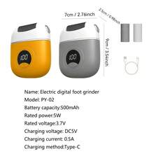 电动足部去茧器，可充电，带LED灯和2个滚轮头，5V 500mAh - 彩色 - 查看 12