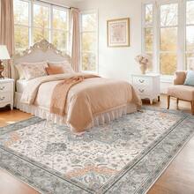 WISH TREE Alfombra moderna de patchwork geométrico, alfombra grande naranja moderna, alfombras decorativas contemporáneas para sala de estar, dormitorio, entrada, comedor, oficina, alfombra lavable. - BOHO Marrón-Gris - Ver 9