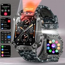 KENPANG GUHUAVMI Smartwatch da 2,01" per uomo, per sport all'aperto, batteria super grande da 1400mAh, torcia LED, torcia SOS, oltre 100 modalità sportive, contapassi, distanza, consumo di calorie, tracker fitness, chiamate Bluetooth, assistente vocale, promemoria, impermeabile IP68, adatto per iOS e Android, regalo ideale per Natale e San Valentino - Multicolore - Visualizzare 15