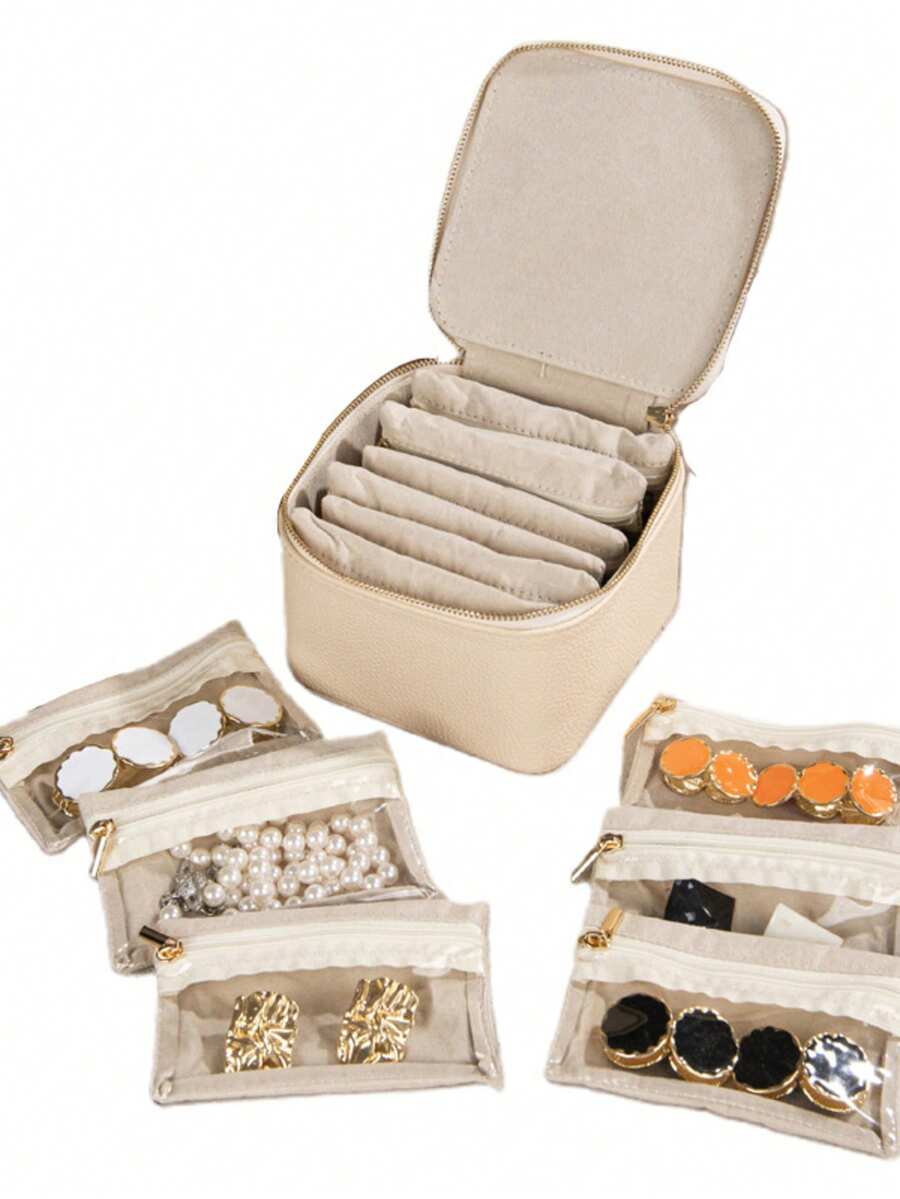 Large Capacity Portable Jewelry Box - Can Store Necklaces, Bracelets, Pendants, Earrings, Gold Jewelry And Other Accessories. Premium Jewelry Case. Waterproof And Dustproof. Separate Compartment Design Prevents Oxidation. Jewelry Box, Large Capacity Jewelry Box, Room Storage Box, Jewelry Storage Container.,Travel Essential - Multicolor - View 1
