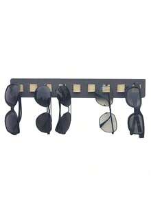 Sunglass Organizer Wall Mounted, Wooden Eyeglass Holder Stand Display For Multiple Glasses, Hanging Sunglasses Organizer Storage Wall For Office, Home, Bathroom, Living Room,(Grey) - 灰色 - 查看 11
