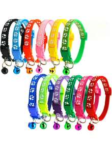 Pet Bells, Dog Collars, And Cat Collars Are Available In A Variety Of Colors. Necklace Collars, Cat Leashes, And Other Pet Supplies Are Also Available. Collar Sizes Range From 19-32cm, Suitable For Small Dogs And Cats. Colors Are Random. Puppy And Kitten Collar And Leash Sets Are Also Available, Featuring Quick-Release Buckles - Multicolor - View 6