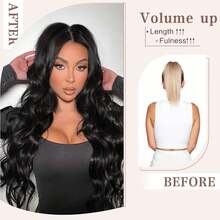 Extensión de cola de caballo ondulada y rizada para cola de caballo con cordón, extensiones de cabello para cola de caballo de 18/26/30 pulgadas de largo, extensiones de cabello sintético de cola de caballo postizo de color negro natural - Multicolor - Ver 5