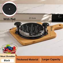 Chicken Shredder, 2026 Pro Chicken Breast Shredder Tool Twist Large,  Double Layer,Visible Meat Shredder Machine With Widened Anti Slip Mat Fix, Suitable For Tocas, Buffalo Chicken Dip, Dishwasher Washable - 黑色 - 查看 2