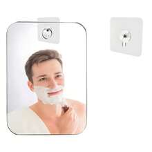 Anti-Fog Shower Mirror, Shaving Mirror, Wall-Mountable, Frameless Portable Travel/Camping Mirror, Shatterproof Handheld Storage Cabinet Shaving Mirror, Makeup Mirror, Plastic Material, Anti-Fog Bathroom Mirror - Multicolor - View 1