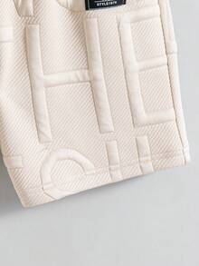 男童休闲纯色圆领短袖T恤短裤套装（2件套），带收纳袋，夏季 - 杏色 - 查看 10