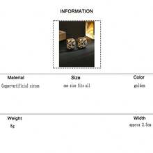 KMT 2pcs Copper Inlaid Zirconia Leopard & Snake Print Luxury Women's Fashion Earrings, Elegant Gift Box - Leopard Print - View 11