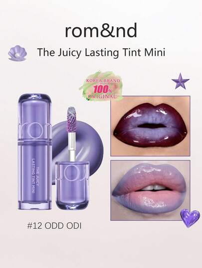 Rom&nd Romand Lasting Water Tint Lip Gloss Mini Set 12 ODD ODI, Glossy Makeup Effect, Moisturizing And Nourishing, Lightweight And Comfortable, Long-Lasting Color, Mini Size For Trial And Travel, Great Gift, Korean Cosmetics, Korean Makeup, 1g/0.04oz