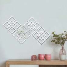 4 piezas Pegatinas decorativas de pared de arte DIY con efecto de espejo acrílico para sala de estar, comedor, dormitorio - Multicolor - Ver 4