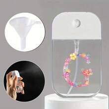 Card Spray Perfume Bottle With Funnel Travel Moisturizing Sprayer Pocket-Sized Portable Perfume Atomizer With Keychain Silicone Funnel Hand Sanitizer Storage Box Suitable For Carrying Outside Refillable Empty Box Initial Name 26 Letters Pattern