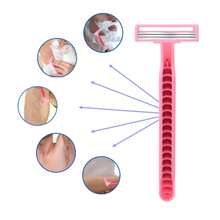 FD 3-Pack Disposable Manual Razor For Men, 5 Stainless Steel Blades - Full Body Shaving Set, Washable - Pink - View 1