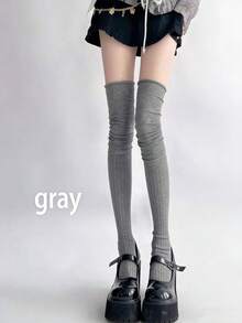 1/3双装女士过膝长袜，薄款过膝袜，适合夏季、春秋季、孕妇穿着，防滑不勒腿，可搭配过膝靴、JK裙，冬季亦可打造Y2K风格。 - 彩色 - 查看 2