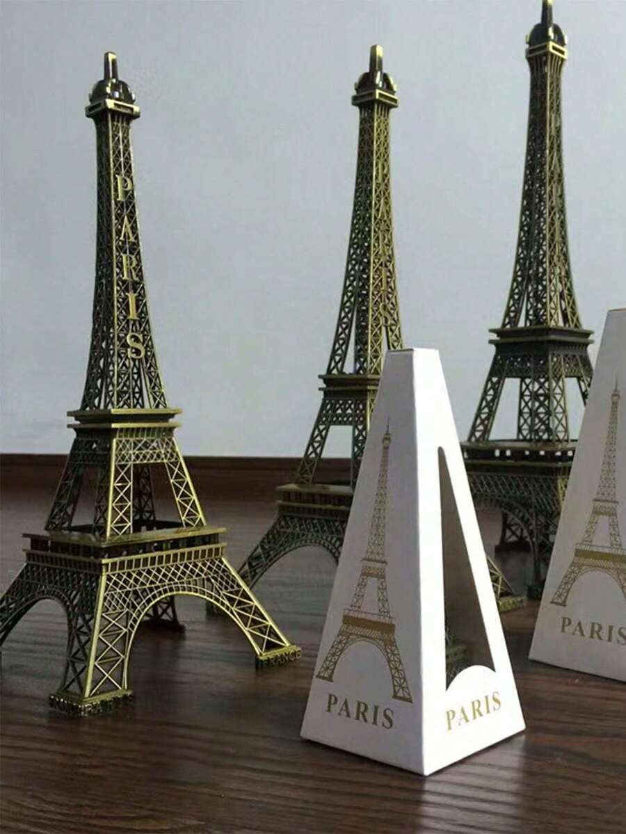 1pc Eiffel Tower Model Metal Craft, European Style Home Decor, Creative Ornament, Eiffel Tower Cake Topper, Mini Eiffel Tower Desktop Centerpiece Decor, Miniature Statue, Home Decor, Christmas Party Decoration
