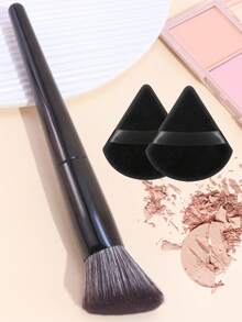 1支斜角腮红刷，柔软刷毛，适合面部化妆、修容，节日礼物 - 彩色 - 查看 11