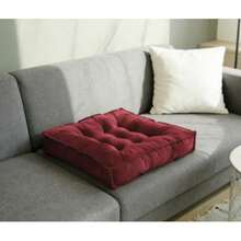 Seat Cushion Made Of Dutch Fleece, 60 X 60 Cm, 10 Cm Wide, Available In Various Colors – A Comfortable Choice. Large, Square Cushion, Ideal For Sofas, Armchairs, And Bay Windows. Filled With Cotton (T-60), This Floor Cushion Made Of Dutch Fleece Is Suitable For Tatami Mats In The Living Room And Offers Excellent Seating Comfort, Even For Extended Periods. - 紅色 - 查看 6