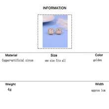 Fashionable And Popular Men Cubic Zirconia Decor Stud Earrings Copper For Jewelry Gift And For A Stylish Look - Yellow Gold - View 7