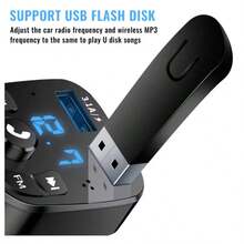 Car MP3 Player Dual USB Fast Charging Adapter, FM Transmitter, Bluetooth 5.0 Compatible, U Disk Plug, Car Charger Kit For Daily Commute, Long-Distance Driving