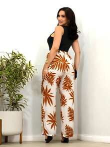 Duna Fabric Wide-Leg Pants - terracota - Ver 2
