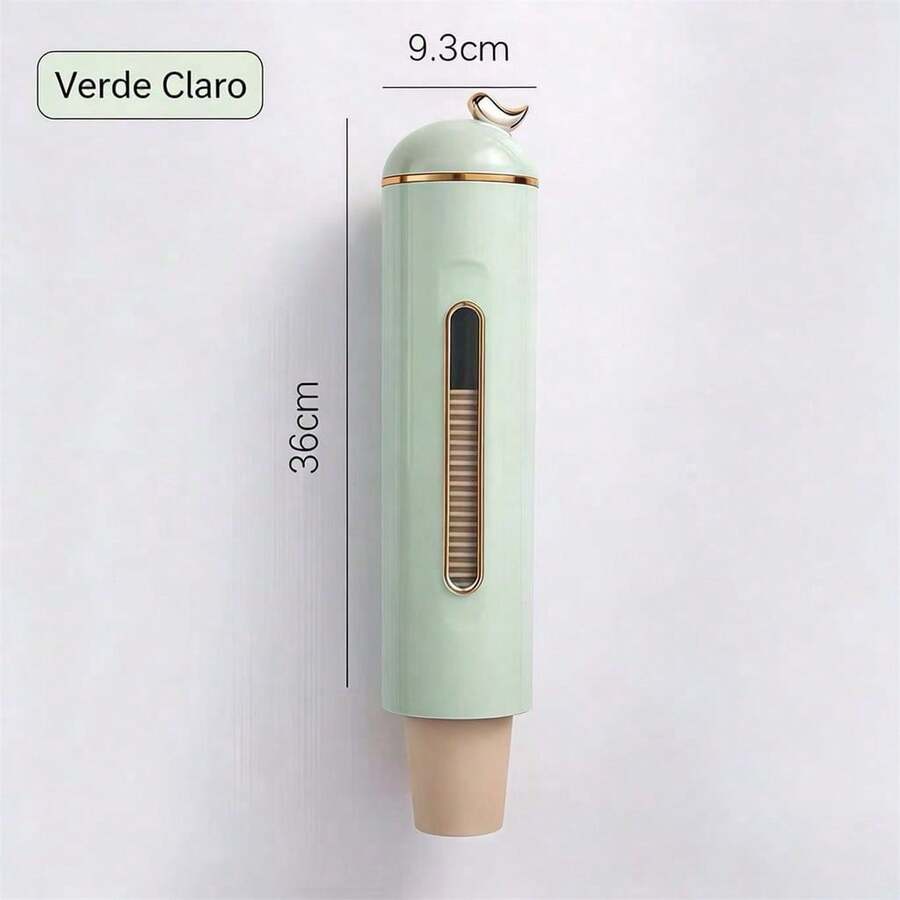 Suporte Adesivo Para Copos Descartáveis Dispenser Plástico - Verde - Visão 1