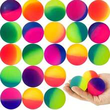 1 Pack Of 100/50/30/20/10 Colorful Rainbow Bouncy Balls - Perfect Party Favors And Birthday Gifts! Assorted Patterns, Small Size, Party Favors, Birthday Party Gifts, Bouncy Balls, Bouncy Ball Toys, Sewing Party Decor, Mini Balls, Party Supplies - Multicolor - View 6