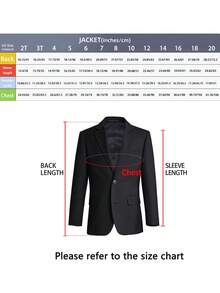 10-16 Years Old Boys' Formal Blazer Jacket, Button-Up Lapel Suit, Light Gray - Light Grey - View 7