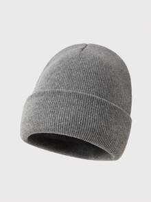1/2pcs Men's Fashionable Solid Color Knit Beanie Hat, Suitable For Daily Warmth And Outfit Vacation Outfits - A - View 3