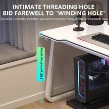 Computer Desk Desktop Gaming Desk Rectangular Desk Student Home Writing Desk Simple Rental House Gaming Table - White - View 4