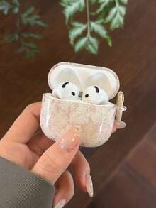 Ins风韩版粉色线条花卉图案4/ Pro第三代/ 2无线蓝牙耳机保护套，柔软全包保护壳，女士款 - 粉色 - 查看 9