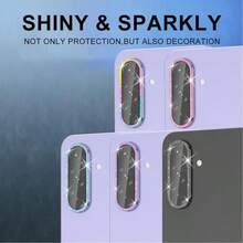 Shiny Pink Lens Film, Compatible With Samsung Galaxy A26/A36/A56, S25 Edge, Shiny Lens Film With Positioning For Easy Installation, High Definition Tempered Glass Anti-Scratch Wear-Resistant Lens Protector, Lens Protection Pad, Lens Protector, Multiple Colors Available: Shiny Pink, Shiny Blue, Silver, Purple, Multicolor Lens Protection Sticker - Multicolor - View 2