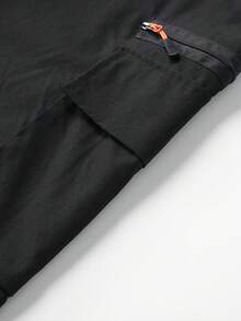 Men's Outdoor Multi-Pocket Cargo Pants, Featuring Drawstring Waist Design, Multi-Pocket Design Provides Ample Storage Space Sports - Black - View 9