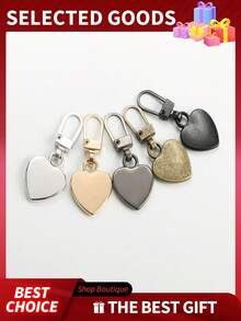 5个心形多用途金属可拆卸拉链头替换维修套装，适用于行李箱、手提包、背包、夹克等。 - 彩色 - 查看 4