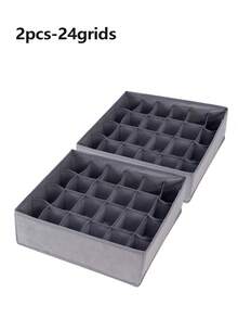 1pc/4pcs Set Foldable Closet Organizer Storage Boxes, Includes Collapsible Fabric Baskets And Storage Cubes, Portable Drawer Dividers For Clothes, Underwear, Bras, Ties, Accessories, Socks, Scarves, Leggings, T-Shirts, Jeans And Winter Wear | Ideal For Bedroom And Home Organization (Can Store Ladies Dresses, White T-Shirts, Black Pants) - Grey - View 17