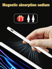 通用電容式觸控筆，適用於手機與平板電腦，兼容 Android 與 Apple，精準觸控、書寫順滑的高端電容筆（不適用於電阻式螢幕與電磁螢幕平板），90mAh - 白色 - 查看 3