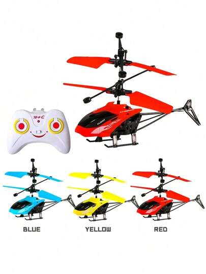 1 Set de Juguete Helicóptero con Control Remoto, Adecuado como Regalo Educativo para Niños y Niñas, Despegue y Aterrizaje Vertical, Función de Detección de Viento, Sin Necesidad de Control Remoto, Color Aleatorio para Algunos Accesorios