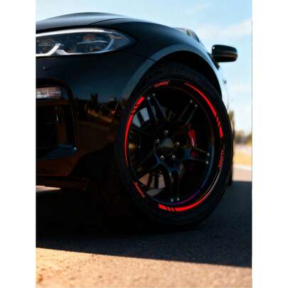 通用摩托车轮辋贴纸，运动风格反光轮辋条纹胶带，弧形设计增强夜间可见性，打造个性化外观，持久耐用的粘性装饰，适用于街道摩托车和骑手，时尚的轮毂配件，适合日常骑行和个性化改装。