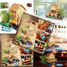 Girls Friend Overwater House Mini Building Set With Light 2190 PCS Vacation Tree House Cabin Building Block Toy With Boat Animals Birthday Gifts For Adults Teen Girls Boys Age 14+Material Safety And Rich Functionality - As Pic - View 1