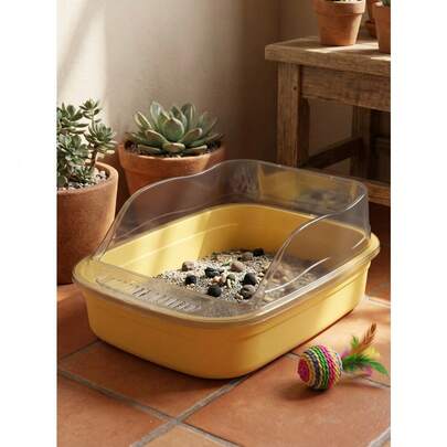 Diseño ampliado arenero para gatos con protección anti-salpicaduras ideal para hogares modernos para dueños de mascotas en México