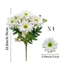 2/4束12.2英寸人造紫色雏菊花束 - 三层花瓣，2.79英寸逼真雏菊花，用途广泛，适用于家居、花园、露台、门廊、餐桌中心装饰、花瓶装饰、人造植物装饰，情人节礼物 - 彩色 - 查看 12