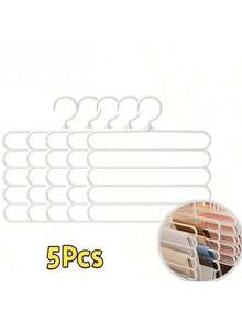 10Pcs 5 Layer Multifunctional Portable Storage Travel Hangers , Anti Slip, Multi Layer Clothing Store Wardrobe Clothes Hanger, Shoes Jeans Boots Skirt, Pants Hangers Organizer Space Saving, Suitable Dormitory,  Room, Home, Bedroom Use - White - View 13