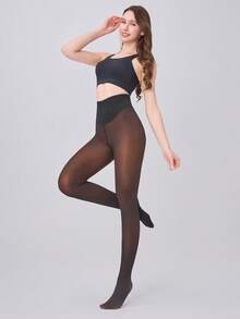 Thiết kế dây đai nén và đường may đơn mới! Quần legging giữ nhiệt lót len cổ điển, quần bó sát ấm áp cho nữ mùa đông, quần tất lông cừu mùa thu/đông, quần nhung dày ấm áp gợi cảm, quần legging giữ nhiệt ôm sát co giãn. - Màu nâu Sô-cô-la - Xem 7