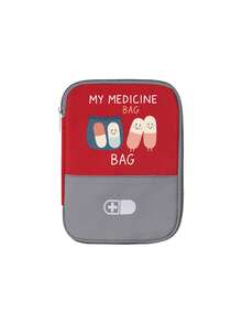 Portable "My Medicine Bag" Pill Pattern Medical Pouch, Compact First Aid Kit, Convenient Medical Storage Bag For Travel & Home Use, Small Medicine Bag, Emergency Pack, Multiple Colors Available, Essential Medical Accessory For Health-Conscious People, Daily Health Management Organizer - Multicolor - View 13