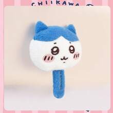 Miniso Hachiware Hand Mirror Blue-White Color Block Design Soft Short Embroidered Expression Details Portable Touch-Up On-The-Go Mirror(1 PC) - Baby Blue - View 2