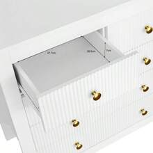 Sideboard, Chest Of Drawers With Special Doors, Gold Handles, Sideboard/Shoe Cabinet/Dressing Table [OLD SKU: WF325795WAA] - White - View 10
