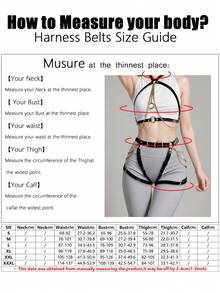1 Set Women Gothic Style Fashion PU Leather Suspender, Suitable For Halloween Party, Celebration - Gold - View 4
